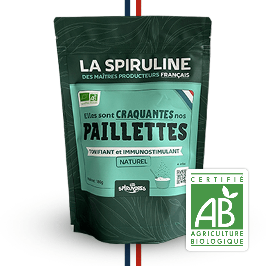 Spiruline bio en paillette, cure 2 mois