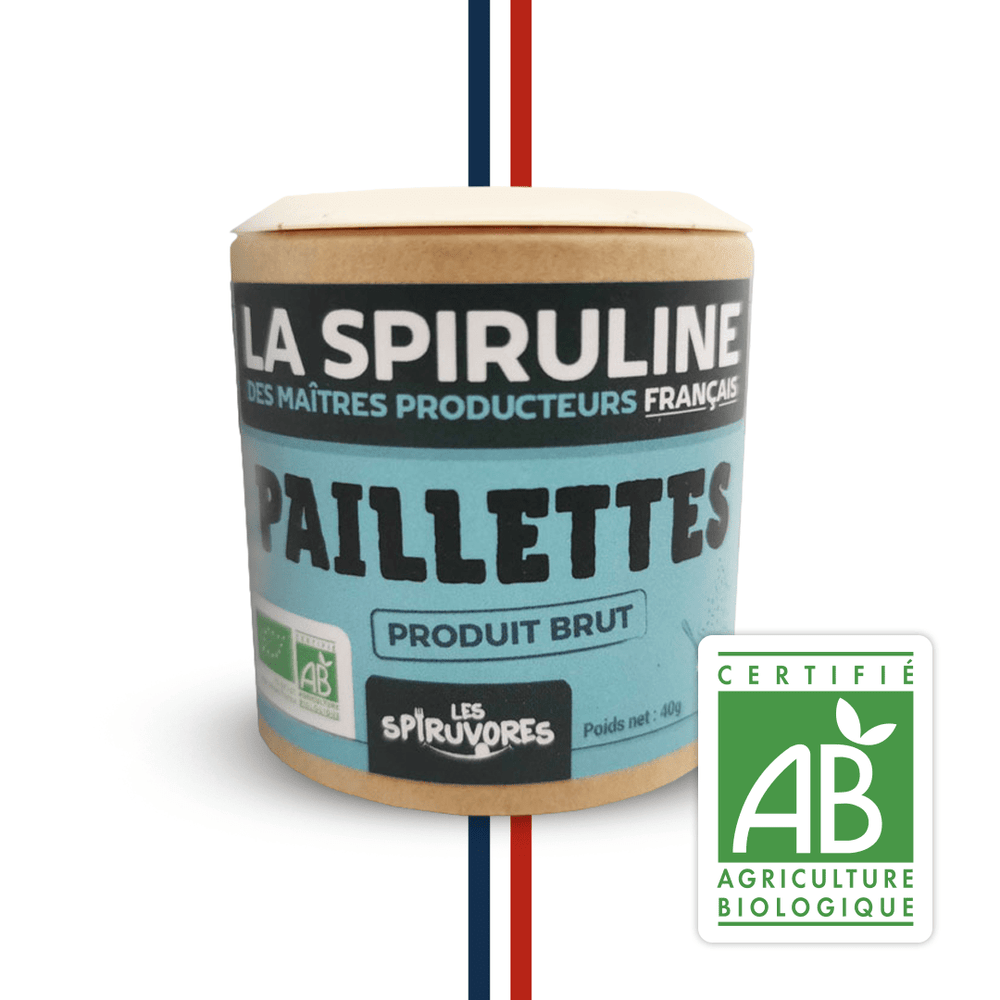 Spiruline bio en paillette, cure de 13 jours