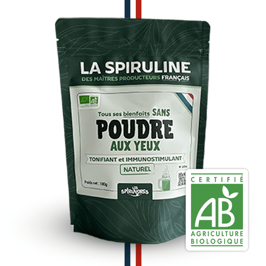 Spiruline bio en poudre, cure de 2 mois