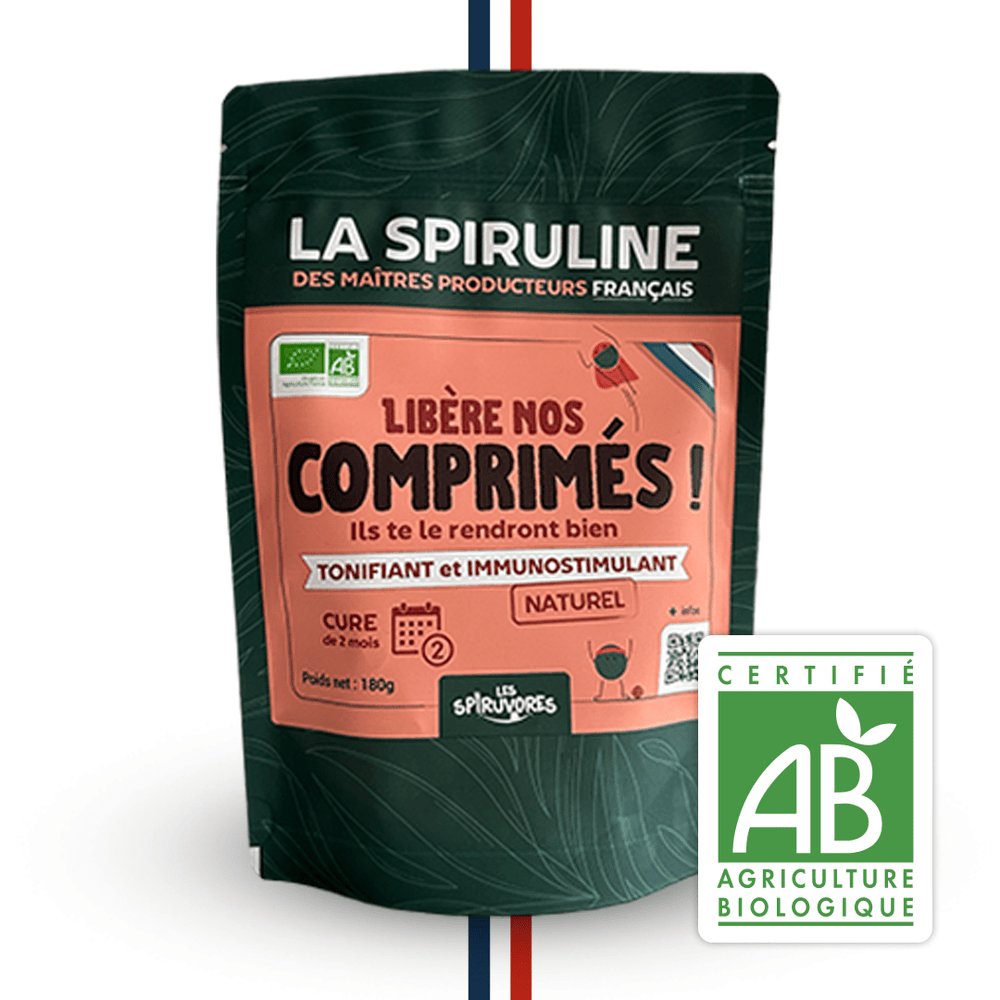 Spiruline bio en comprimés, cure 2 mois