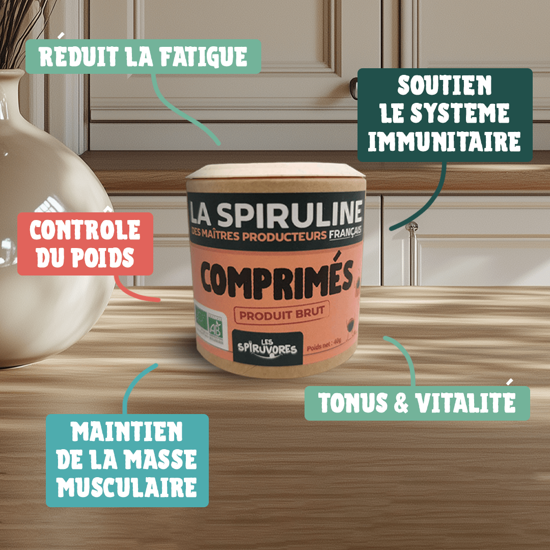 Spiruline bio en comprimés, cure 13 jours