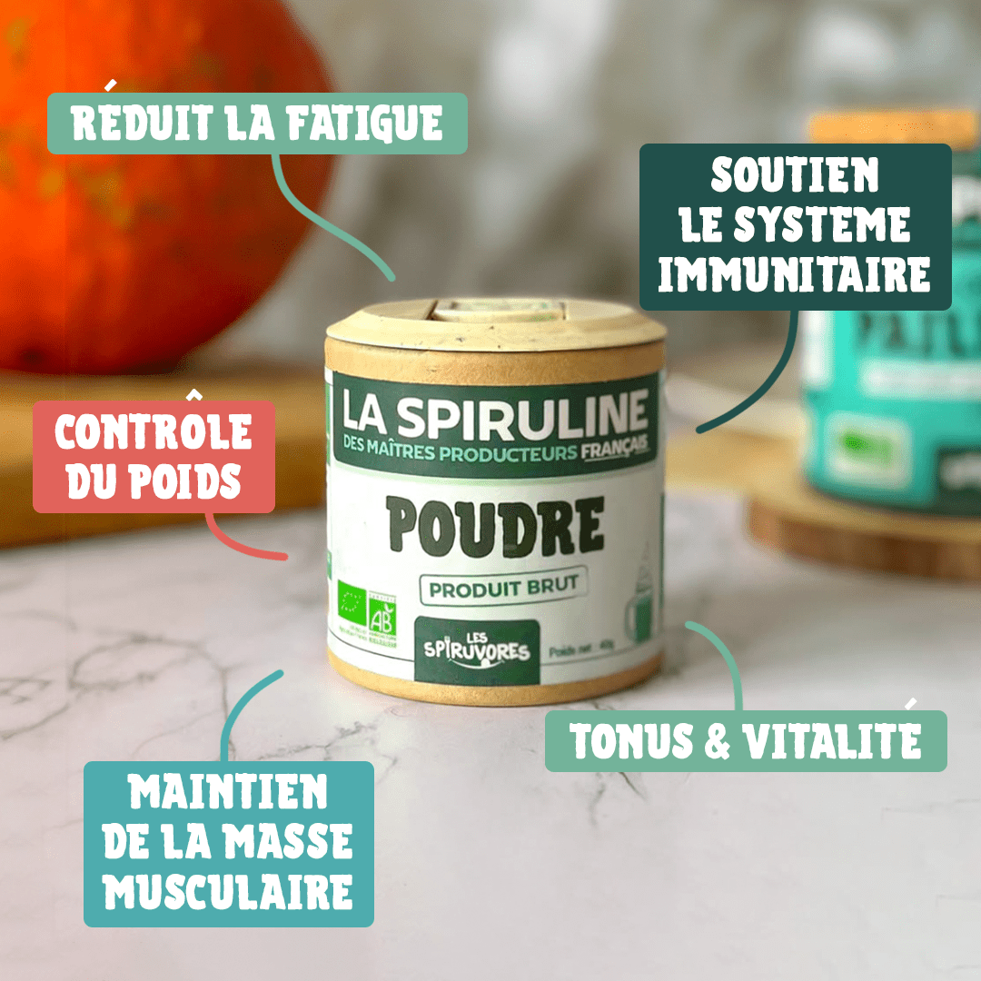 Spiruline bio en paillette, cure de 13 jours