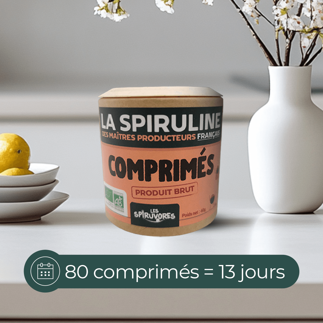 Spiruline bio en comprimés, cure 13 jours