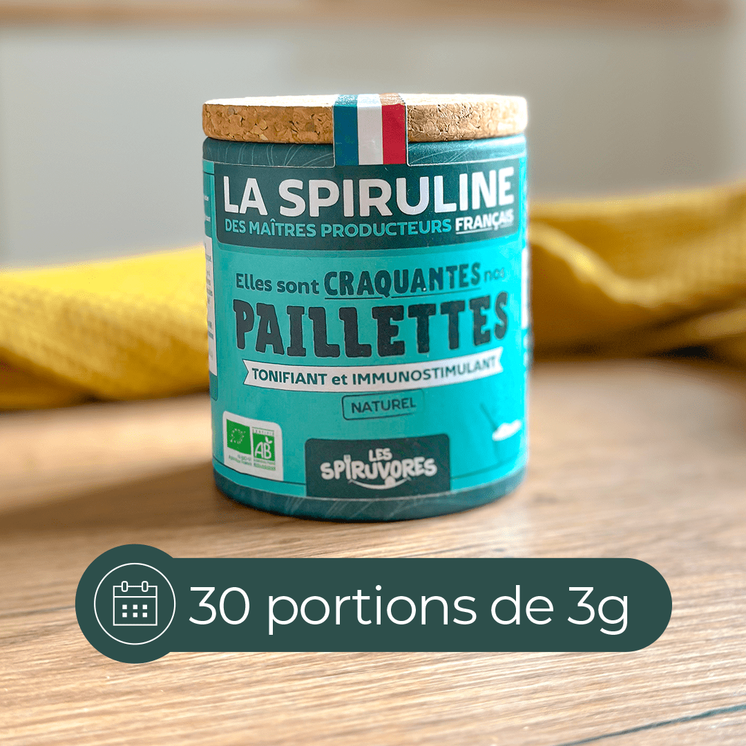 Spiruline bio en paillette, cure 30 jours