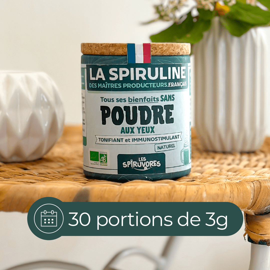 Spiruline bio en poudre, cure de 30 jours